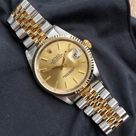 rolex two-tone oyster perpetual datejust ref 16233|rolex datejust 16233 white dial.